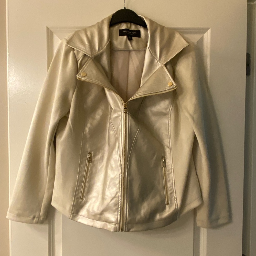 Marc New York Cream Leather Jacket